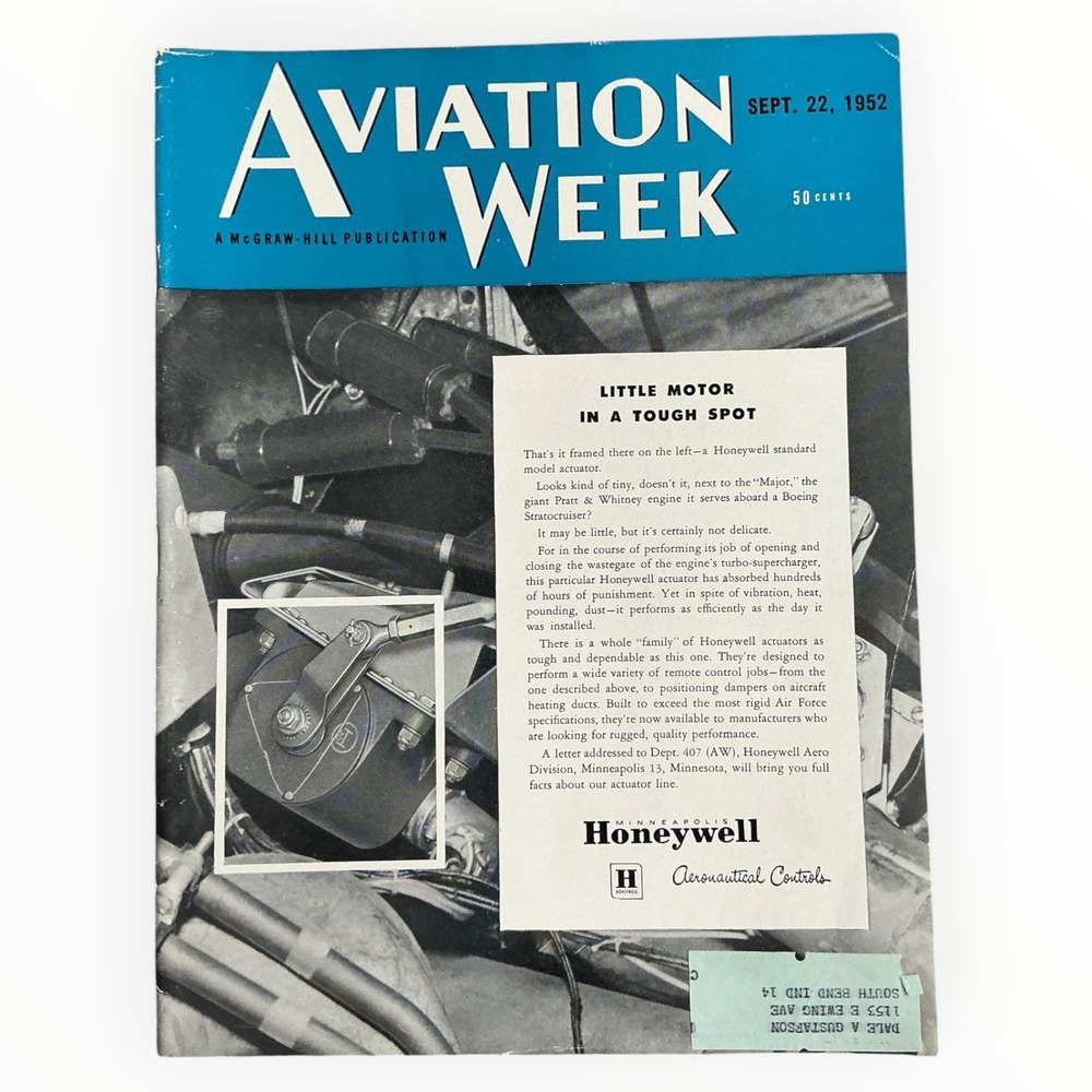 Aviation Week September 22 1952 F 101 Voodoo B 36 Allison Jet Aviation